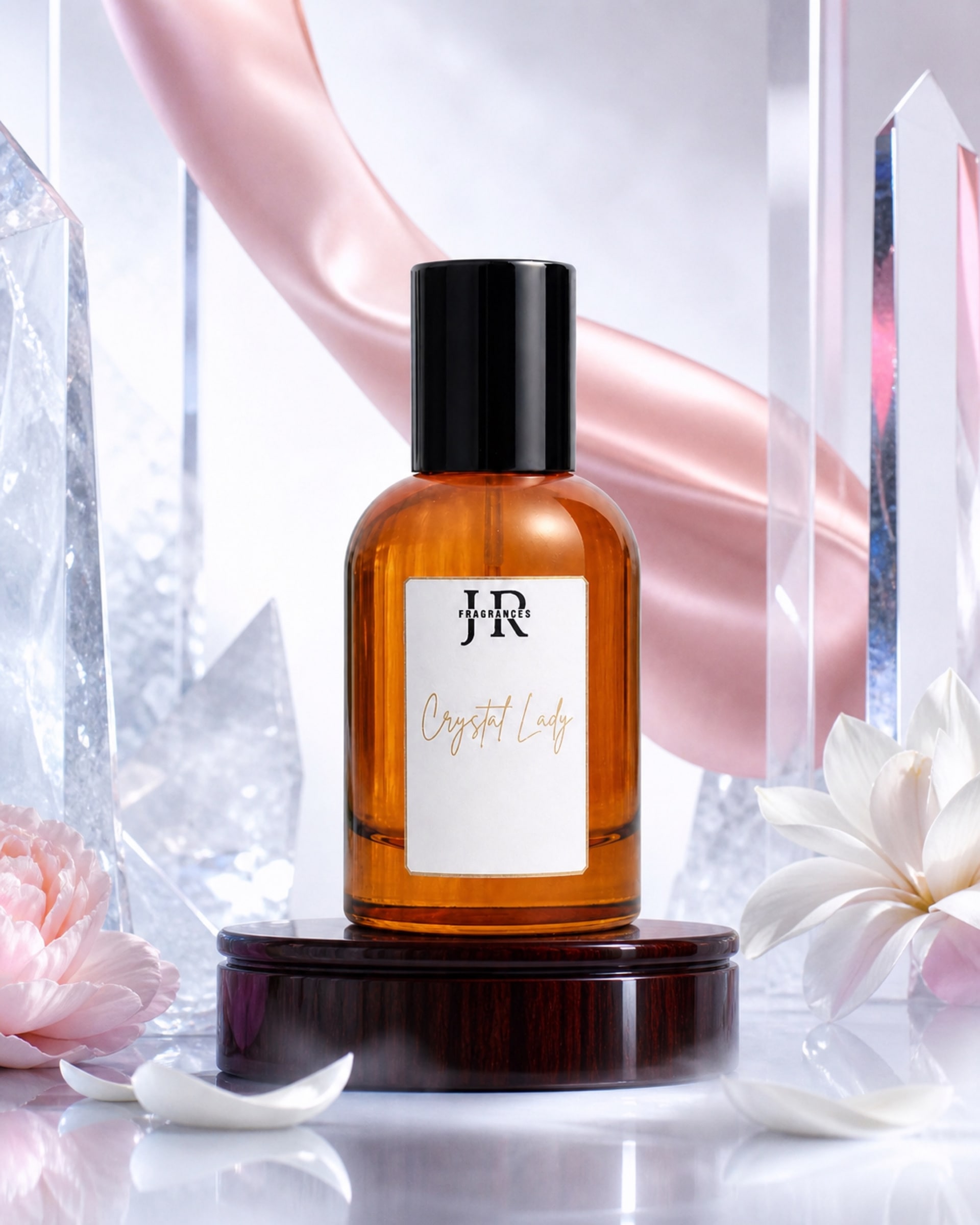 Crystal Lady bottle in a crystalline studio