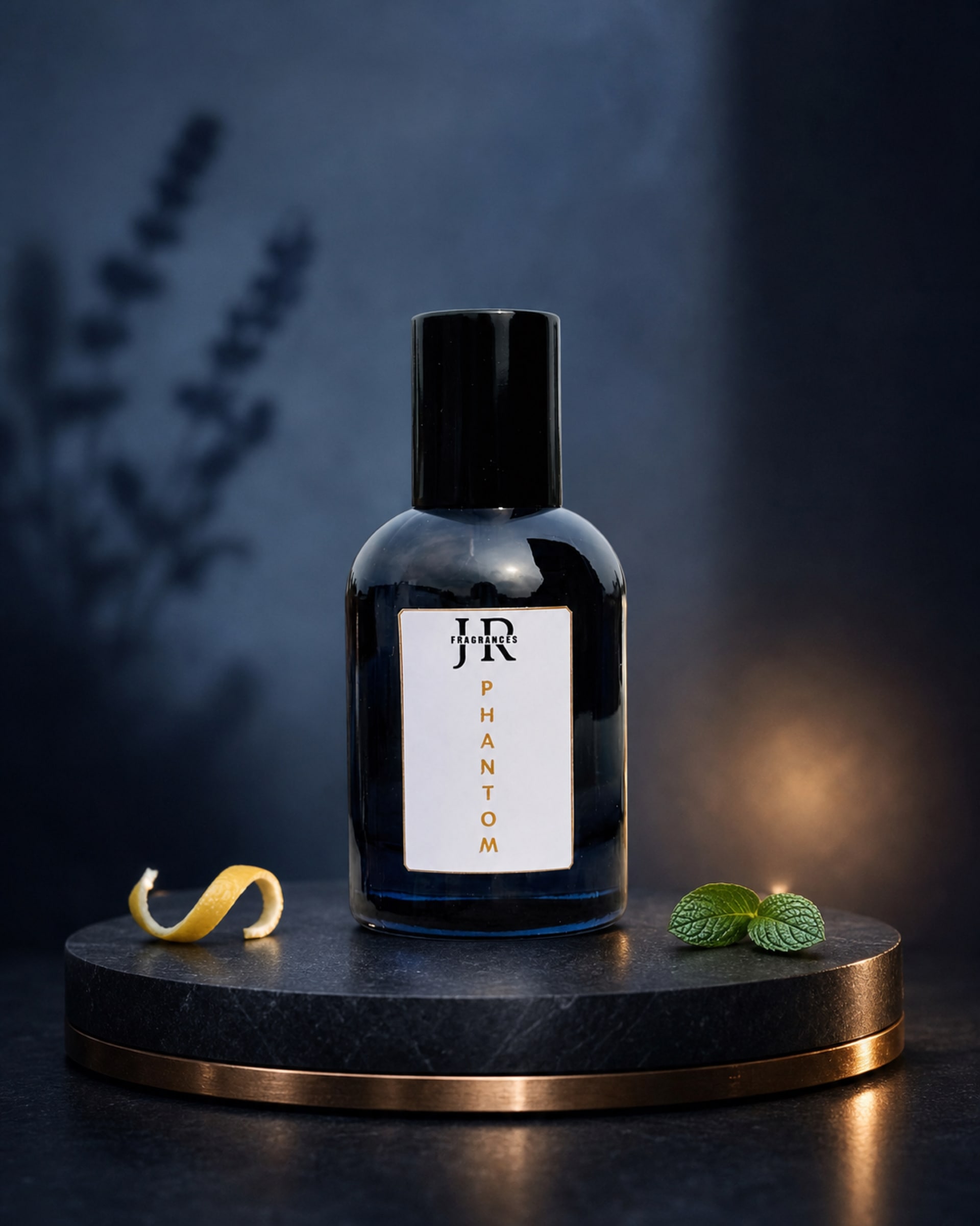 Phantom bottle in a cool aromatic studio