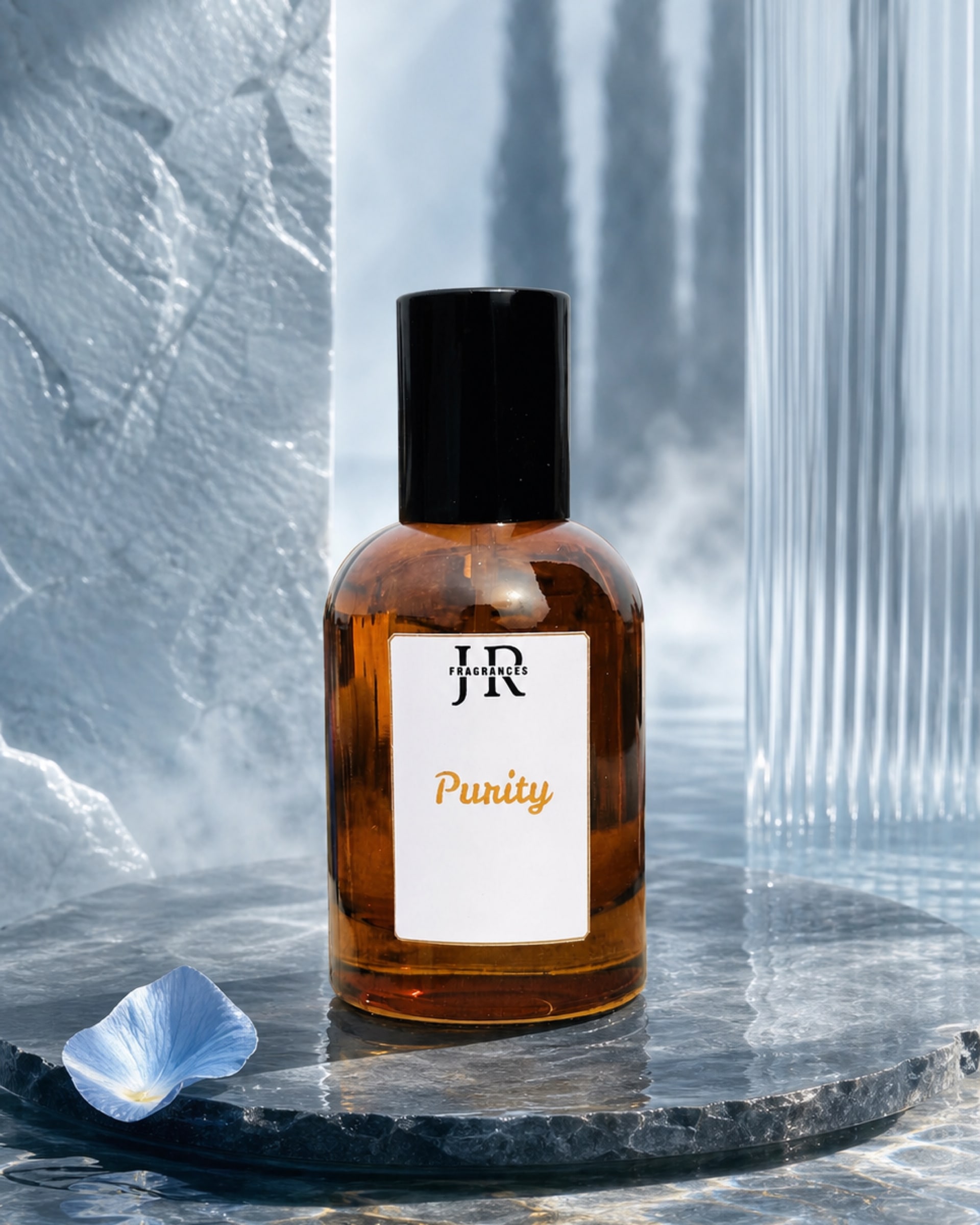 Purity bottle in an aquatic studio